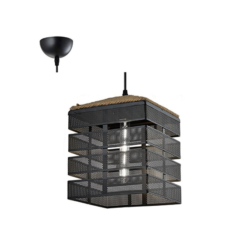Radiant black pendant light, front view
