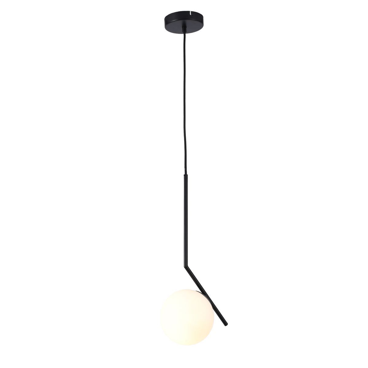 Eurolux black & white pendant light, front view