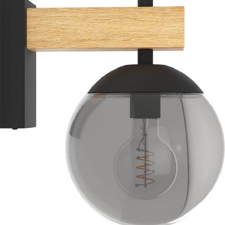 Eurolux black & brown wall light dimensions diagram