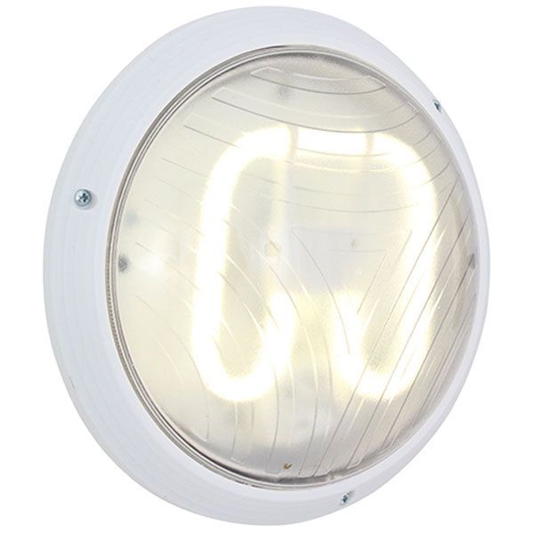 Eurolux white bulkhead light, front view