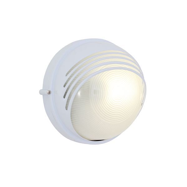 Eurolux white bulkhead light, front view