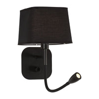 Eurolux black wall light, front view