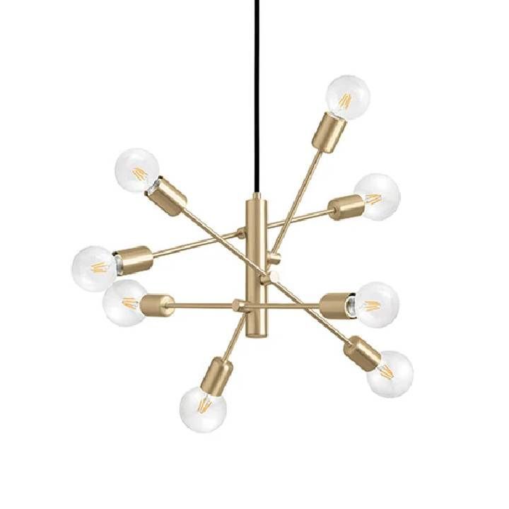 Close-up detail of the Eurolux brushed brass pendant light