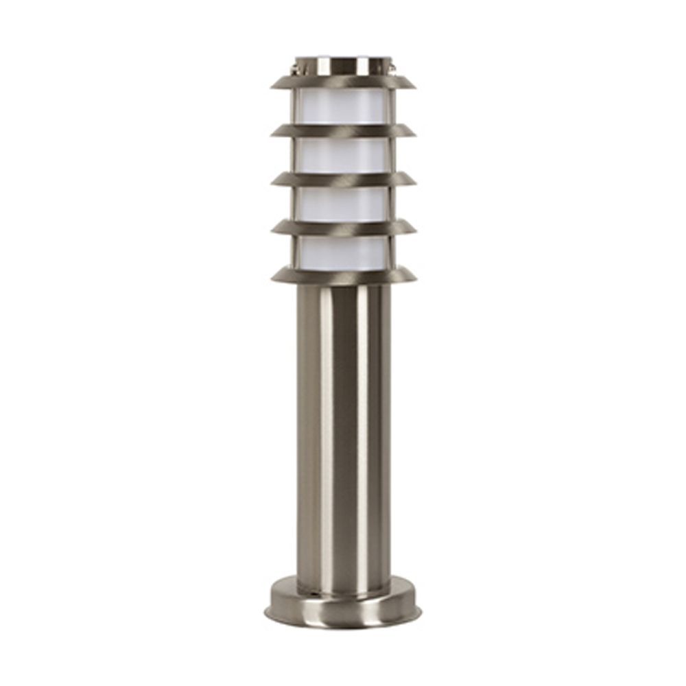 Radiant stainless steel garden light, front view