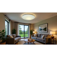Eurolux ceiling light installed and lit