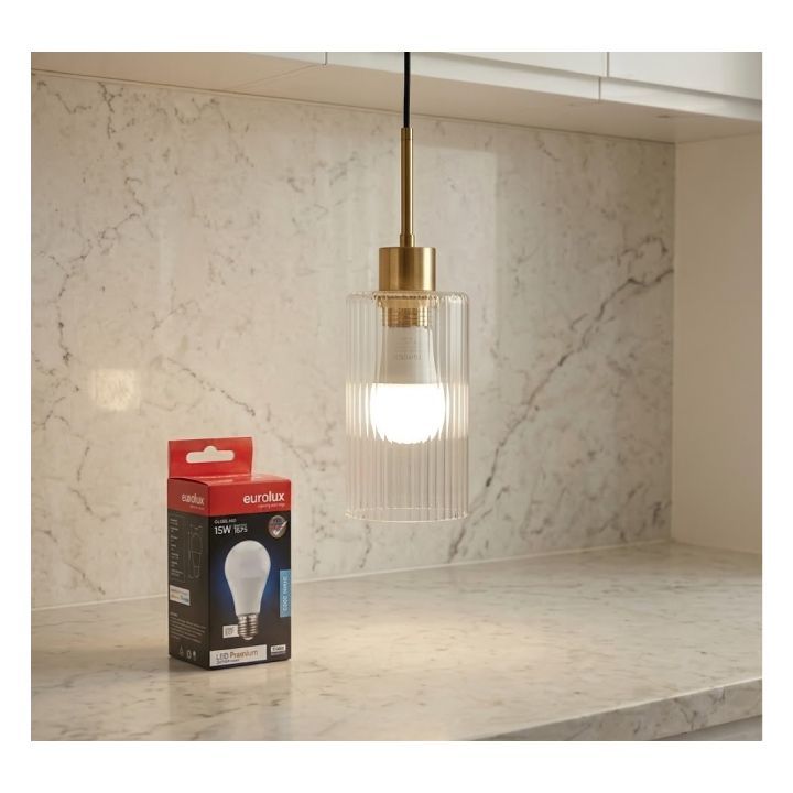 Eurolux LED globe installed and lit
