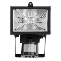 Close-up detail of the Eurolux black floodlight