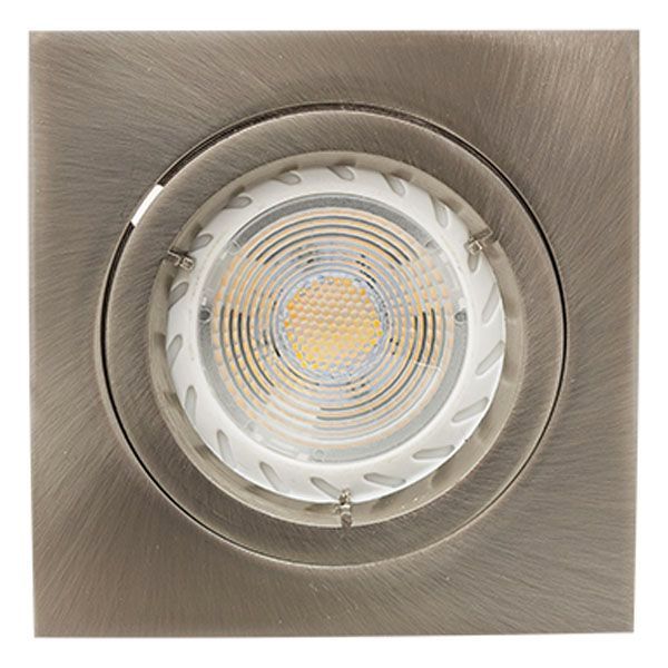 Eurolux satin chrome downlight, front view