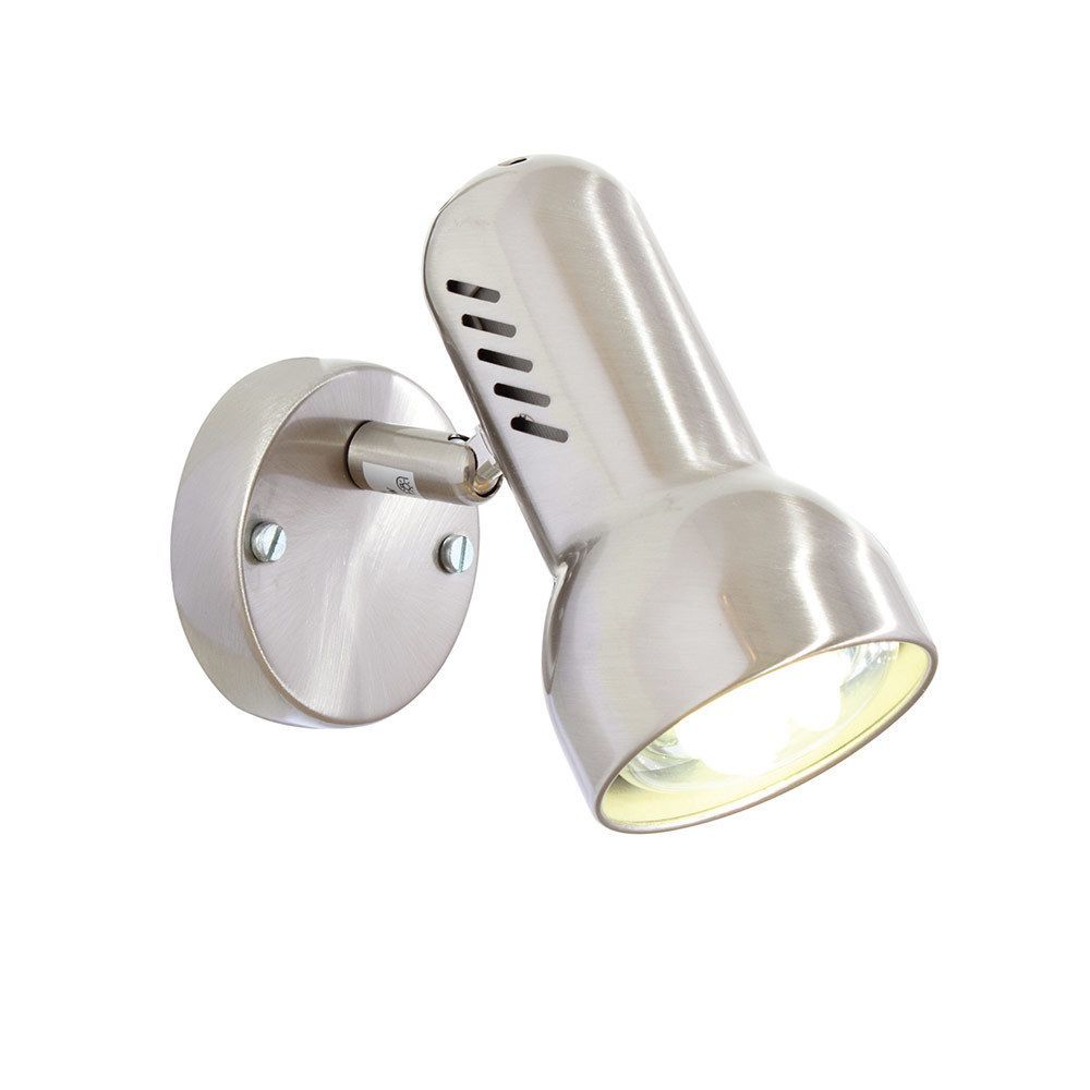 Eurolux satin chrome spotlight, front view