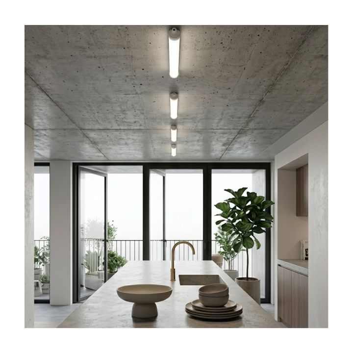 Close-up detail of the Eurolux white ceiling light