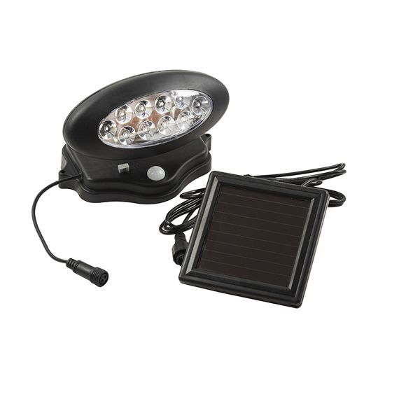 Eurolux black floodlight, front view