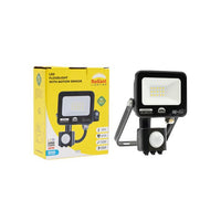 Radiant black floodlight shown in its packaging