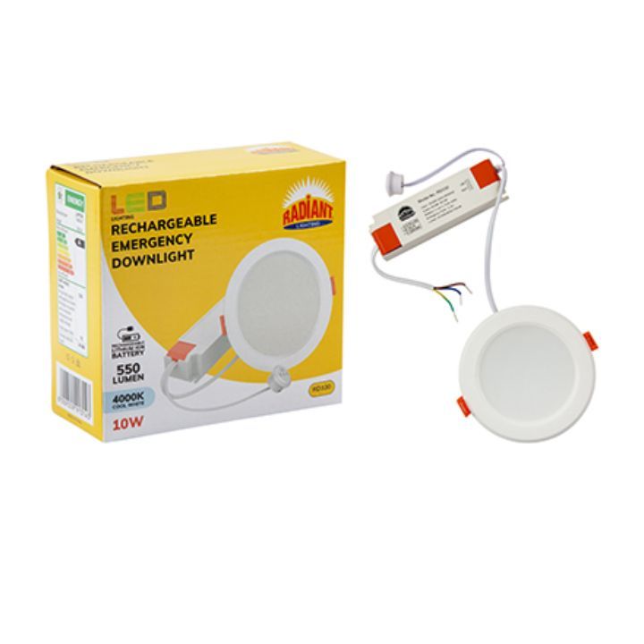 Radiant white downlight, front view