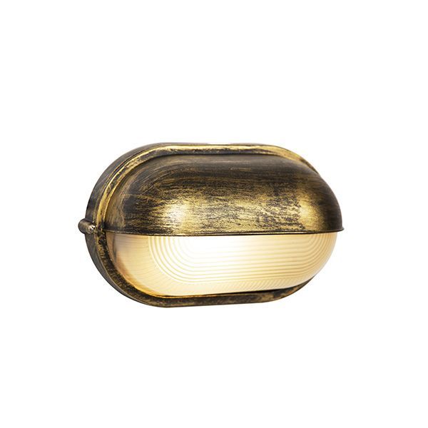 Eurolux black/gold bulkhead light, front view