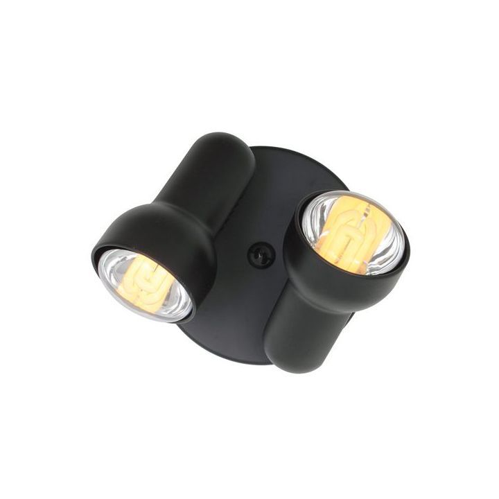 Eurolux black floodlight installed and lit