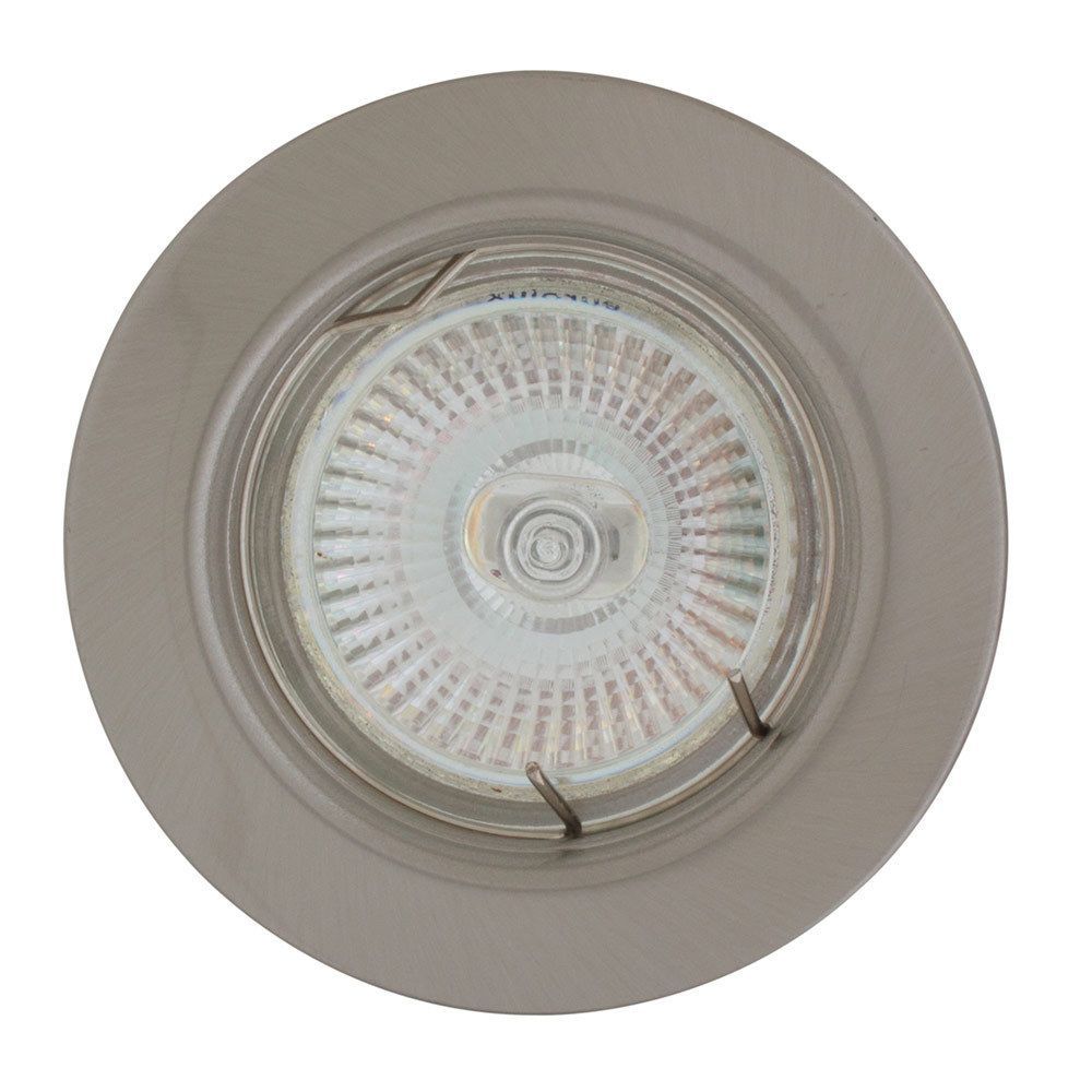 Eurolux satin chrome downlight, front view