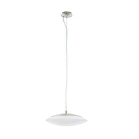 Eurolux satin chrome pendant light, front view