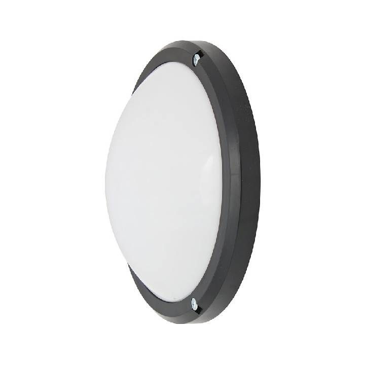 Eurolux black bulkhead light installed and lit