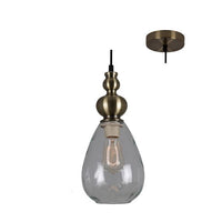 Eurolux antique brass pendant light, front view