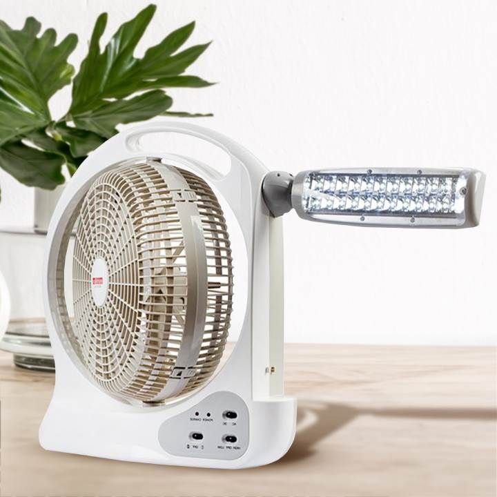 Eurolux white fan installed and lit