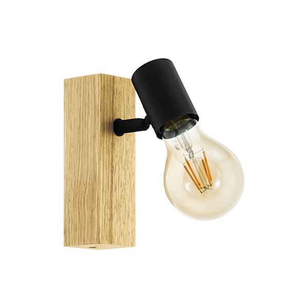 Eurolux oak/black LED globe, front view