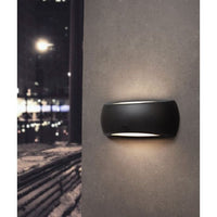 Close-up detail of the Eurolux black bulkhead light