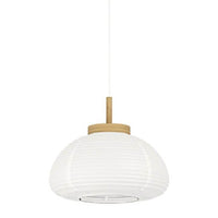 Close-up detail of the Eurolux white & brown pendant light