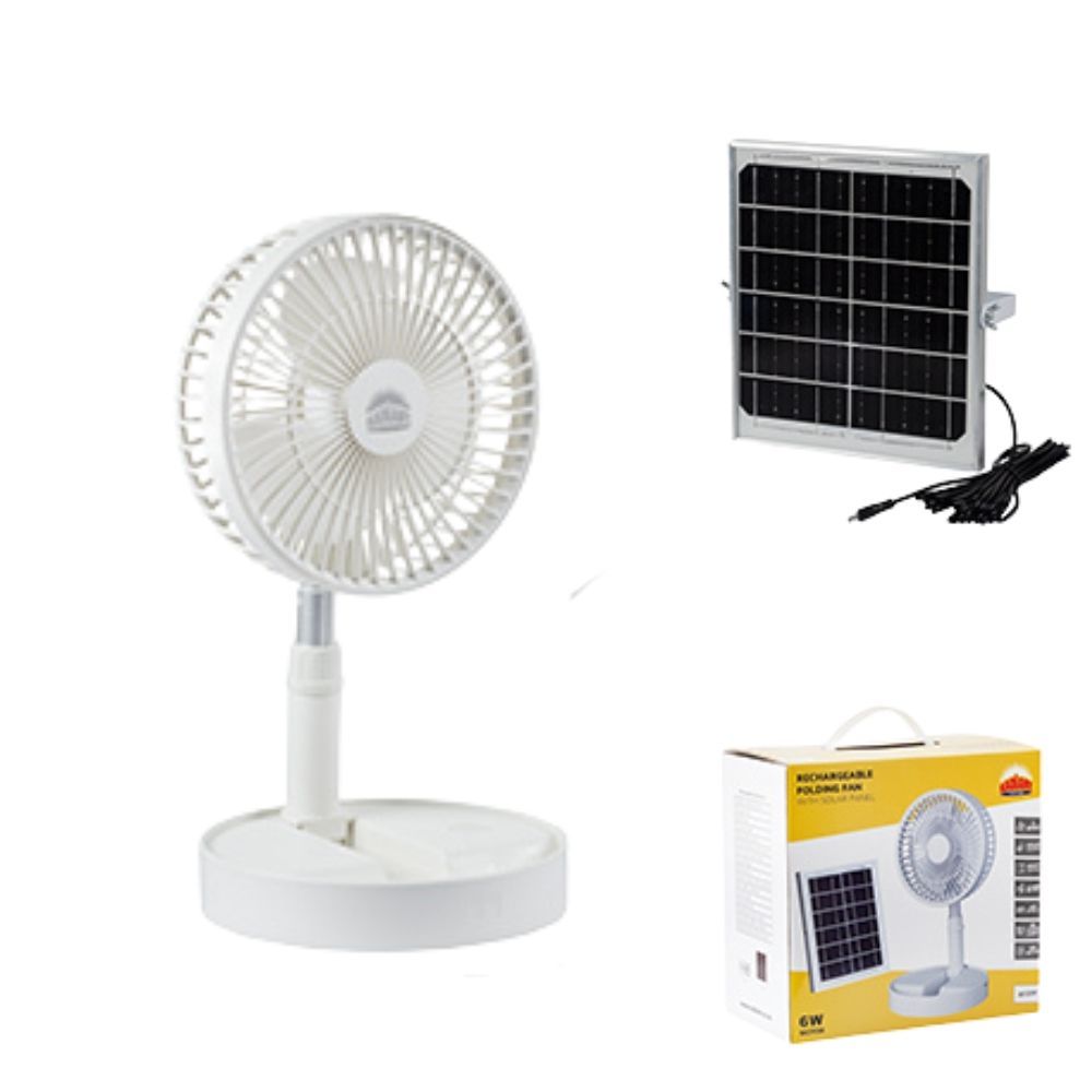 Radiant white fan, front view