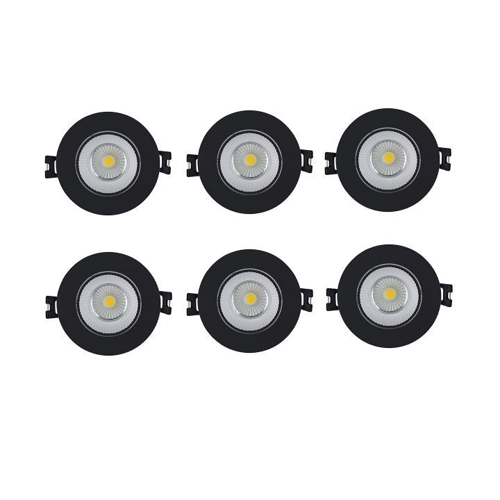 Eurolux black downlight, front view