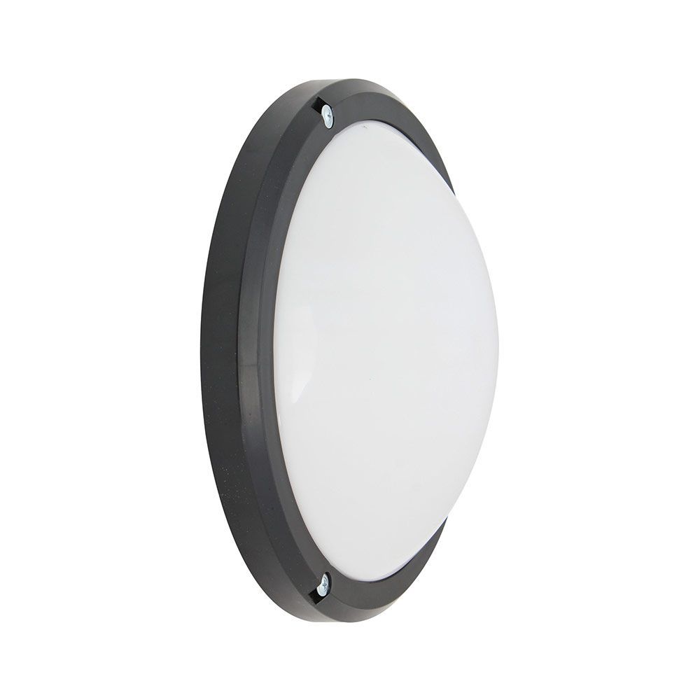 Eurolux black bulkhead light, front view