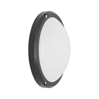 Eurolux black bulkhead light, front view