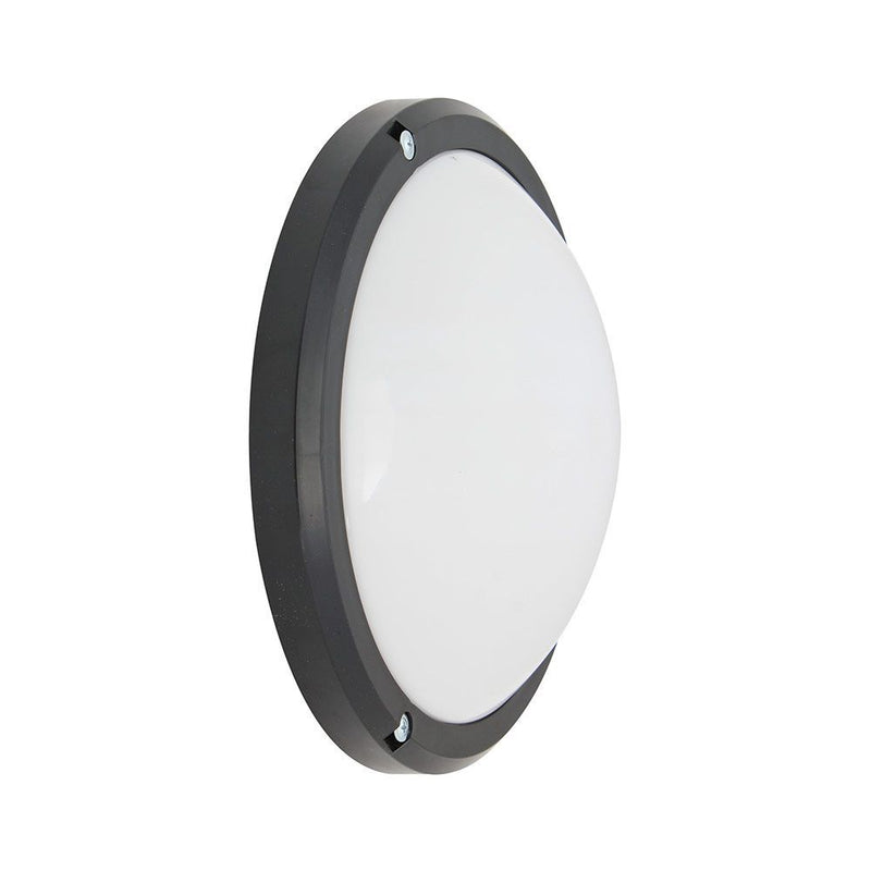 Eurolux black bulkhead light, front view