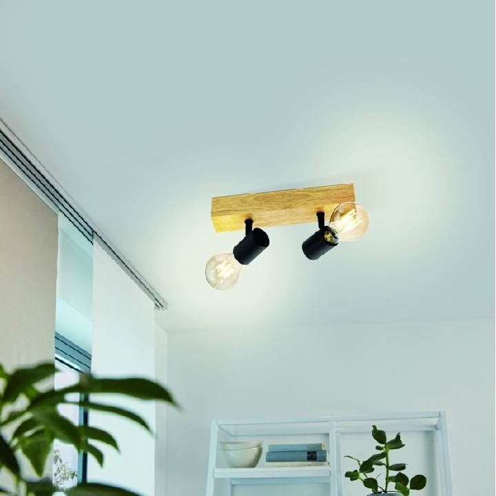 Eurolux black & brown spotlight shown in its packaging