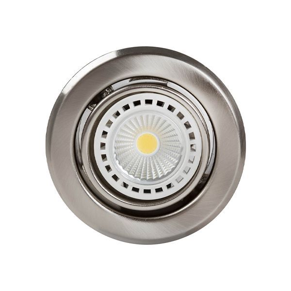 Eurolux satin chrome downlight, front view