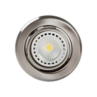Eurolux satin chrome downlight, front view