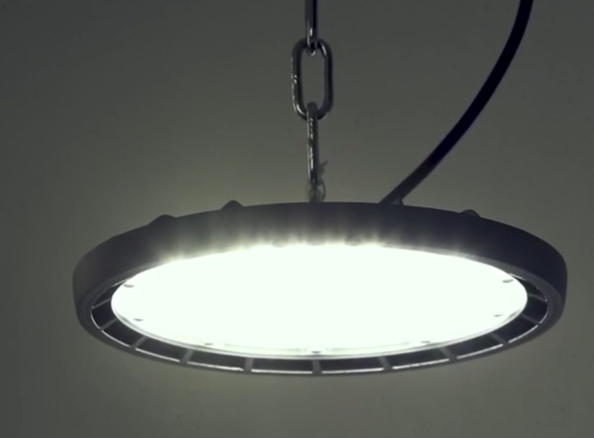 Radiant floodlight shown in its packaging