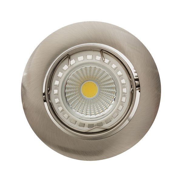 Eurolux satin chrome downlight, front view