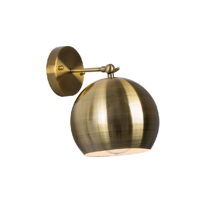 Eurolux antique brass wall light, front view