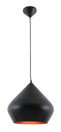 Eurolux black pendant light, front view