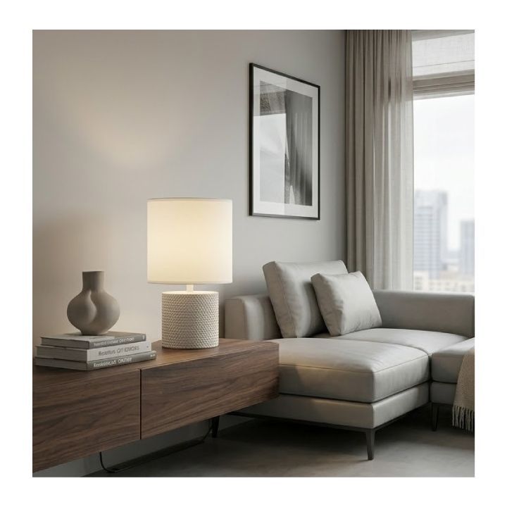 Eurolux white with white shade table lamp dimensions diagram