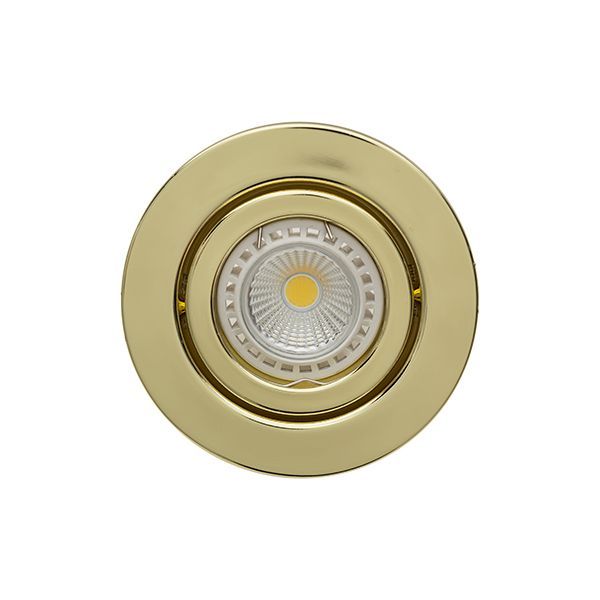 Eurolux polished brass downlight, front view