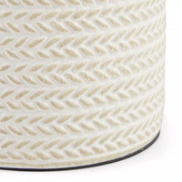 Close-up detail of the Eurolux white with white shade table lamp