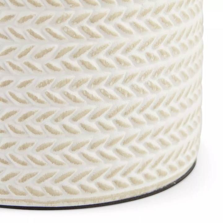 Close-up detail of the Eurolux white with white shade table lamp
