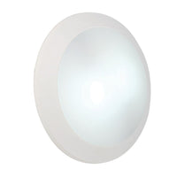Eurolux white bulkhead light, front view
