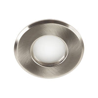 Radiant satin chrome downlight, front view