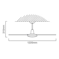Eurolux ceiling fan installed and lit