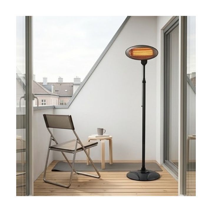 Radiant black heater dimensions diagram