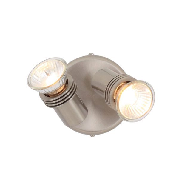 Eurolux satin chrome floodlight, front view