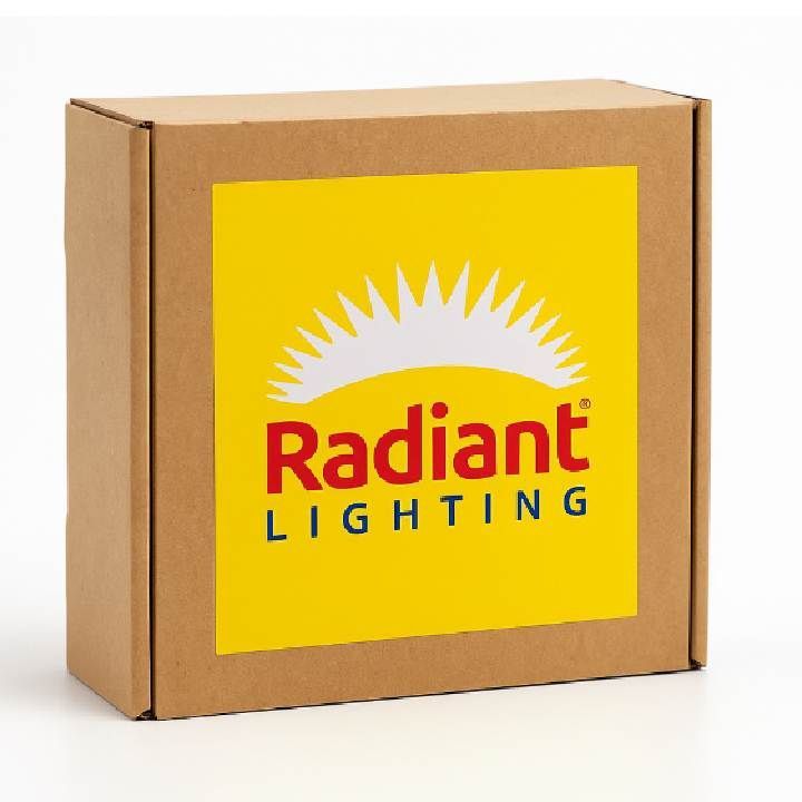 Radiant stainless steel wall light, alternate angle