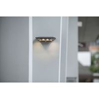 Close-up detail of the Eurolux silver wall light